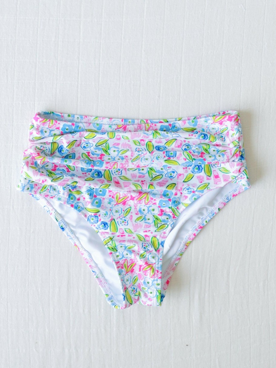 Girl SweetHoney Swimwear | Tween Ruched Bikini Bottom - Spring Blues ...